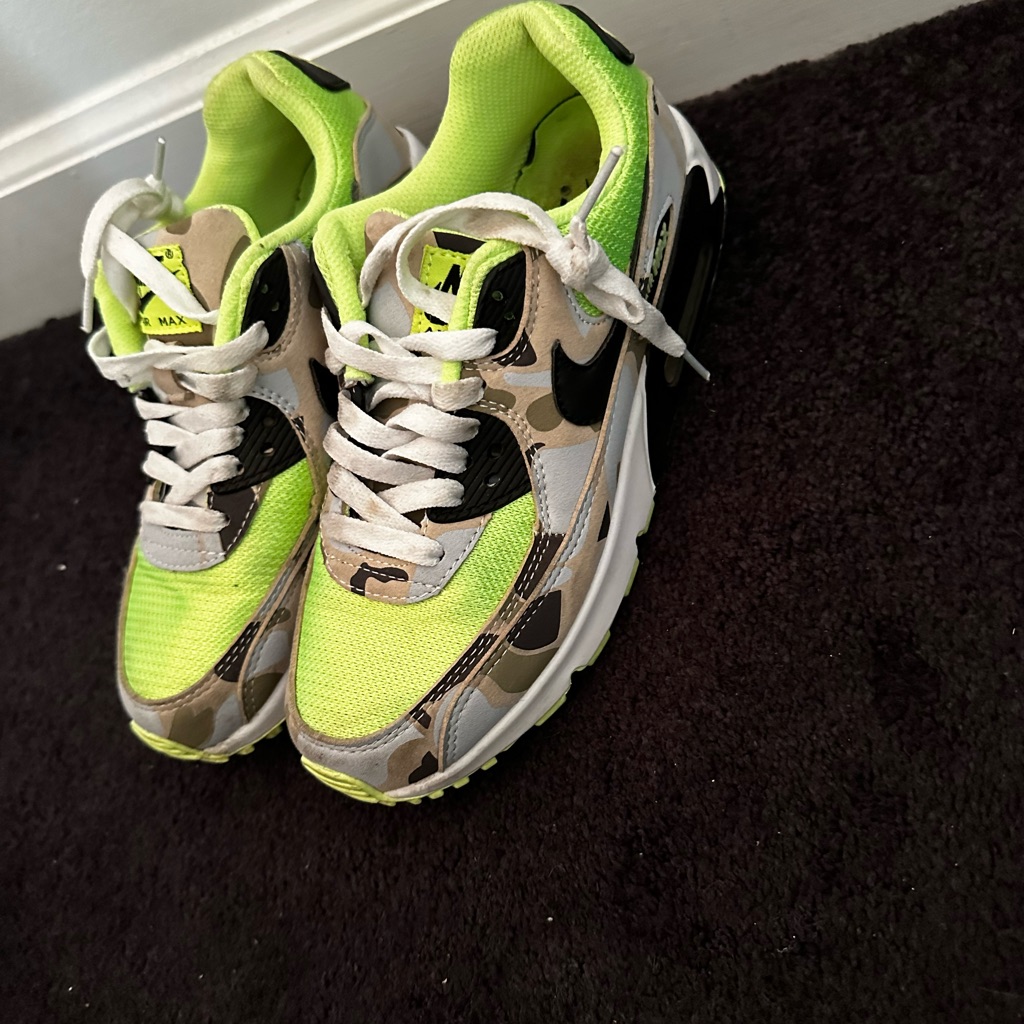 Kids Neon Green And Black Sneakers
